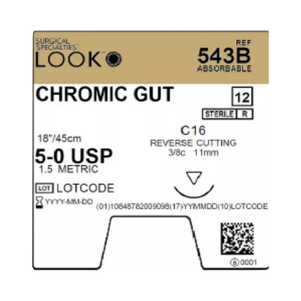 Surgical Specialties Surgical Specialties Chromic Gut Sutures 543B - 12.0 Each - MDL-SUS543B