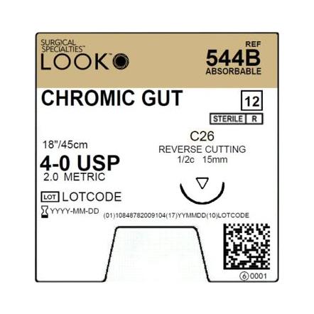 Surgical Specialties Surgical Specialties Chromic Gut Sutures 544B - 12.0 Each - MDL-SUS544B