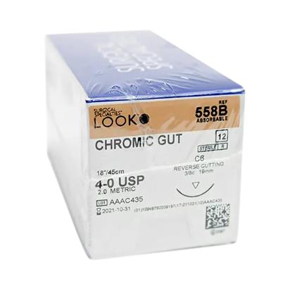 SURGICAL SPECIALTIES Reverse Cutting Chromic Gut Suture 558B 12 Each - MDL-SUS558B