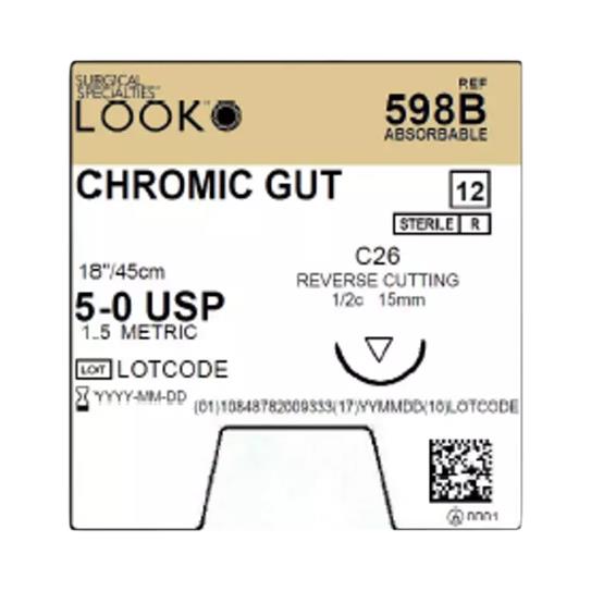 Surgical Specialties Surgical Specialties Chromic Gut Sutures 598B - 12.0 Each - MDL-SUS598B