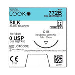 SURGICAL SPECIALTIES Black Braided Silk Sutures 772B 12 Each-MDL-SUS772B