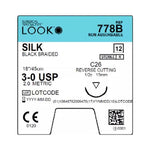 SURGICAL SPECIALTIES Black Braided Silk Sutures 778B 12 Each-MDL-SUS778B