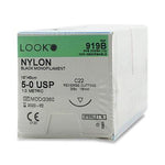 SURGICAL SPECIALTIES Reverse Cutting Black Nylon Monofilament Sutures 919B 12 Each - MDL-SUS919B