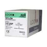 Surgical Specialties Reverse Cutting Black Monofilament Suture, Sc2, 3-0, Bk, Mono, Nylon, 30"/75 cm - 923B - 12 Each