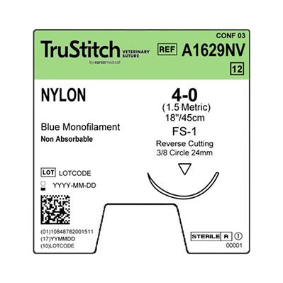 Surgical Specialties Surgical Specialties Nylon Black Monofilament Sutures A1629NV - 12.0 Each