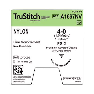 Surgical Specialties Surgical Specialties Nylon Black Monofilament Sutures A1667NV - 12.0 Each