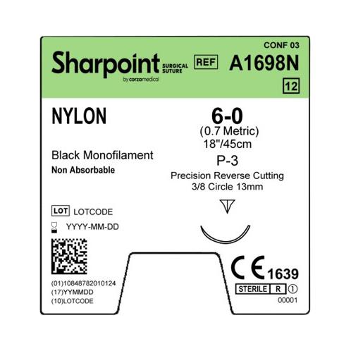 Surgical Specialties Sharpoint Monoderm Sutures A1698N - 12.0 Each