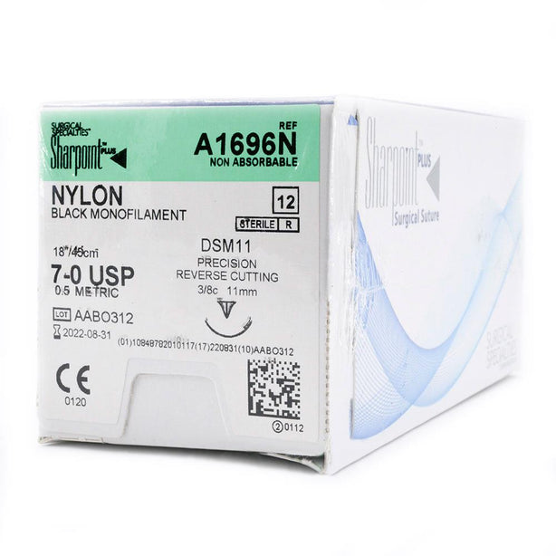 Surgical Specialties Black Nylon Mono Sutures A1894N - 12.0 Each - MDL-SUSA1894N
