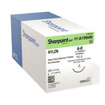 Surgical Specialties Conventional Cutting Monofilament Pliable Nylon Suture, Black, 4-0, PC-5, 1" x 18" - A1994N - 12 Each