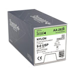 Surgical Specialties Sharpoint Microsutures Nylon Monofilament Black Nonabsorbable Suture with 5 mm 3/8 Circle M. E.T. DRM-5 Needle, 6.5 cm Long, Size 9-0 - AA-2628 - 12 Each