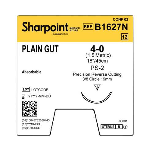 Surgical Specialties Reverse Cutting Plain Gut Sutures B1627N - 12.0 Each - MDL-SUSB1627N