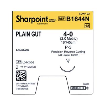 Surgical Specialties Reverse Cutting Plain Gut Sutures B1644N - 12.0 Each - MDL-SUSB1644N