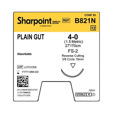 Plain GutUndyed Revrs Absrb Nld Suture - B821N - 12 Each - MDL-SUSB821N