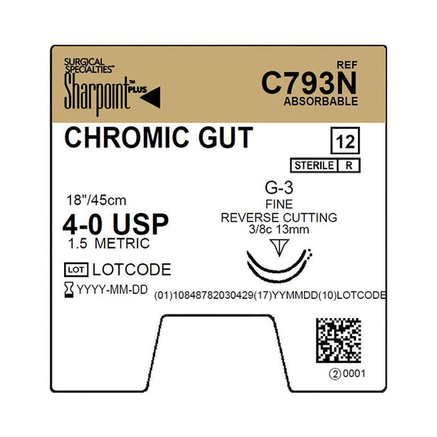 Surgical Specialties Surgical Specialties Chromic Gut Sutures C793N - 12.0 Each - MDL-SUSC793N