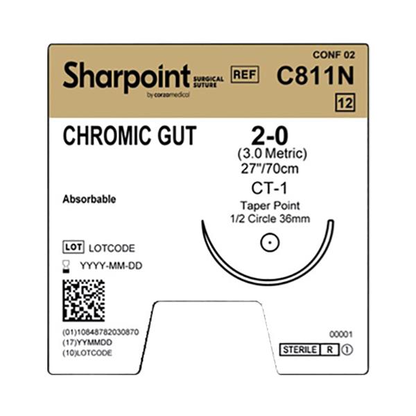 Surgical Specialties Surgical Specialties Chromic Gut Sutures C811N - 12.0 Each - MDL-SUSC811N