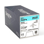 SURGICAL SPECIALTIES Black Braided Silk Suture, Size 2-0, 18", with GS-60 Needle - D623N - 12 Each