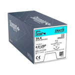 SURGICAL SPECIALTIES Black Braided Silk Suture, Size 4-0, 18", with P-3 Needle - D641N - 12 Each