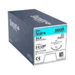 SURGICAL SPECIALTIES Black Braided Silk Suture, Size 2-0, 18", with DS24 Needle - D685N - 12 Each