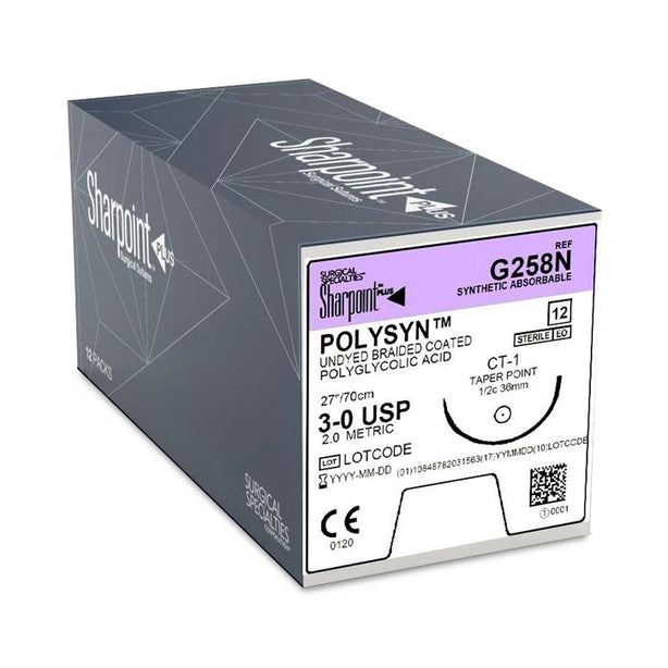 Surgical Specialties PolySyn Undyed Braided Sutures G258N - 12.0 Each - MDL-SUSG258N