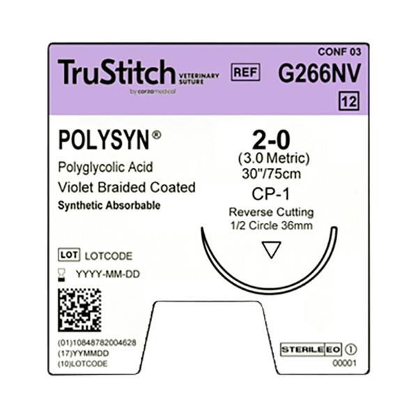 Surgical Specialties Violet Braided Absorbable Suture G266NV - 12.0 Each - MDL-SUSG266NV