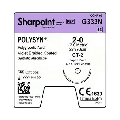 Surgical Specialties Violet Braided Polyglycolic Acid Suture - SUSG333N