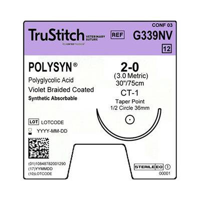 Surgical Specialties Violet Braided Absorbable Suture G339NV - 12.0 Each - MDL-SUSG339NV