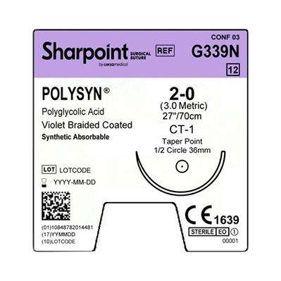 Surgical Specialties Violet Braided Absorbable Suture G339N - 12.0 Each - MDL-SUSG339N