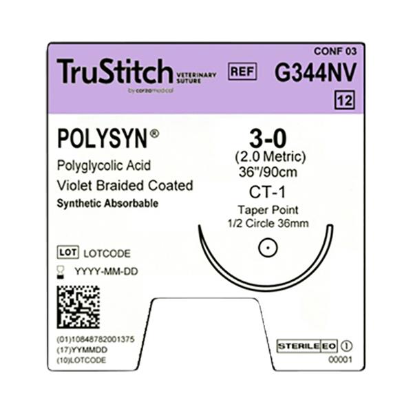 Surgical Specialties Violet Braided Absorbable Suture G344NV - 12.0 Each - MDL-SUSG344NV
