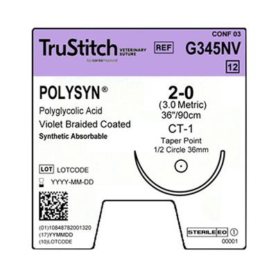 Surgical Specialties Violet Braided Absorbable Suture G345NV - 12.0 Each - MDL-SUSG345NV