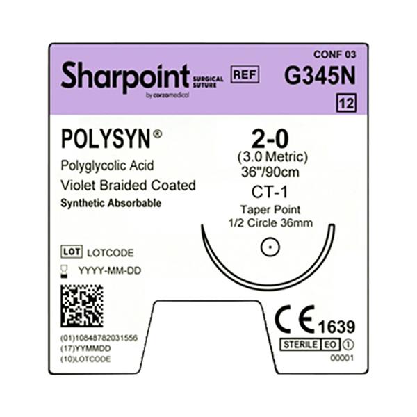 Surgical Specialties Violet Braided Absorbable Suture G345N - 12.0 Each - MDL-SUSG345N