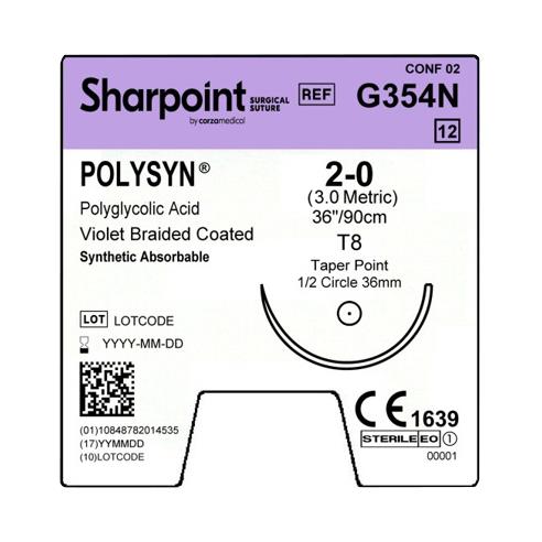 Surgical Specialties Violet Braided Absorbable Suture G354N - 12.0 Each - MDL-SUSG354N