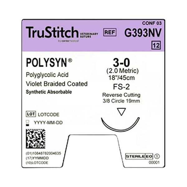 Surgical Specialties Violet Braided Absorbable Suture G393NV - 12.0 Each - MDL-SUSG393NV