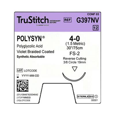 Surgical Specialties Violet Braided Absorbable Suture G397NV - 12.0 Each - MDL-SUSG397NV
