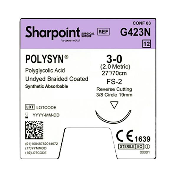 Surgical Specialties PolySyn Undyed Braided Sutures G423N - 12.0 Each - MDL-SUSG423N
