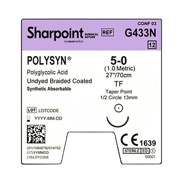Surgical Specialties PolySyn Undyed Braided Sutures G433N - 12.0 Each - MDL-SUSG433N