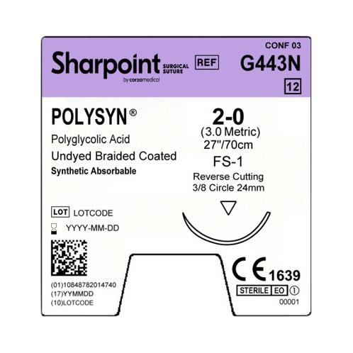 Surgical Specialties PolySyn Undyed Braided Sutures G443N - 12.0 Each - MDL-SUSG443N