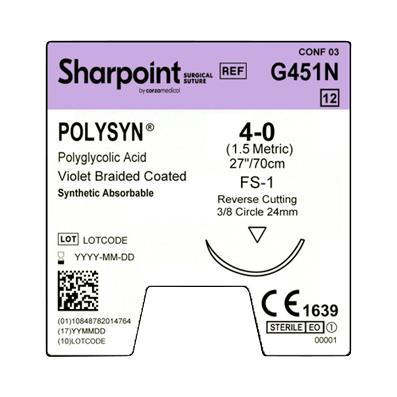 Surgical Specialties PolySyn Undyed Braided Sutures G451N - 12.0 Each - MDL-SUSG451N