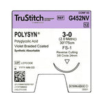 Surgical Specialties Braided Trustitch Veterinary Suture, Polysyn 3-0 Violet 30", FS-1 Reverse Cutting, 24 mm, 3/8" Circle - G452NV - 12 Each