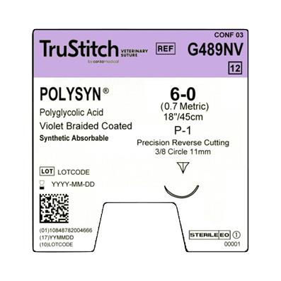 Surgical Specialties Violet Braided Absorbable Suture G489NV - 12.0 Each - MDL-SUSG489NV
