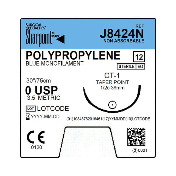 Non Absorbable BlueTaper Cutting Needle Suture - J8424N - 12 Each - MDL-SUSJ8424N