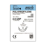 SURGICAL SPECIALTIES Monofilament Polypropylene Suture, 4-0, Blue, 1" x 36", SH, Double, Armed - J8521D - 36 Each