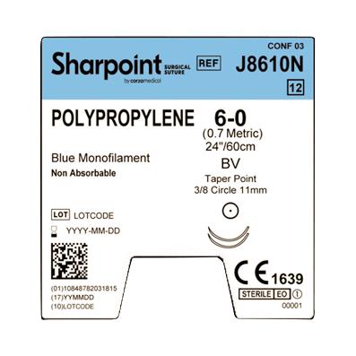 SURGICAL SPECIALTIES Blue Monofilament Polypropylene Sutures J8610N 12 Each-MDL-SUSJ8610N