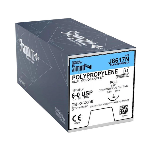 Surgical Specialties Nonabsorbable Blue Mono Poly Suture J8617N 12.0 Each-MDL-SUSJ8617N