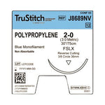 Surgical Specialties PPN Monofil Absorb Needld Trustitch Veterinary Suture, Polypropylene 2-0 Blue 30", FSLX Reverse Cutting, 36 mm, 3/8" Circle - J8689NV - 12 Each
