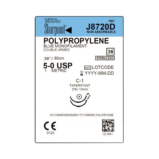 Surgical Specialties Polypropylene Monofilament Sutures J8720D - 36.0 Each - MDL-SUSJ8720D