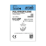 SURGICAL SPECIALTIES Monofilament Sharpoint Plus Polypropylene Suture, 6-0 Blue 1 x 24" C-1 Double Armed - J8726D - 36 Each