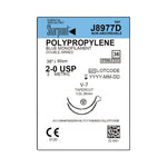 SURGICAL SPECIALTIES Monofilament Sharpoint Plus Polypropylene Suture, 2-0 Blue 1 x 36" V-7 Double Armed - J8977D - 36 Each