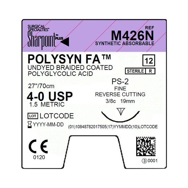 Surgical Specialties PolySyn Undyed Braided Sutures M426N - 12.0 Each - MDL-SUSM426N