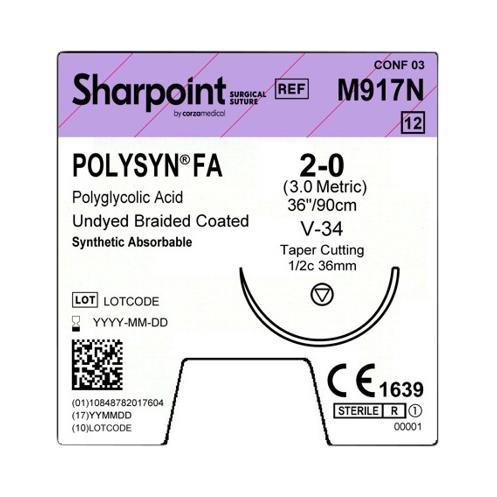 Surgical Specialties PolySyn Undyed Braided Sutures M917N - 12.0 Each - MDL-SUSM917N
