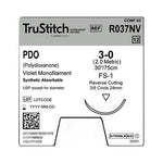 Surgical Specialties Mono Trustitch PDO Veterinary Suture, 3-0 Violet 30", FS-1 Reverse Cutting, 24 mm, 3/8" Circle - R037NV - 12 Each